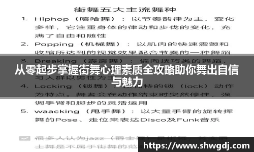 从零起步掌握街舞心理素质全攻略助你舞出自信与魅力
