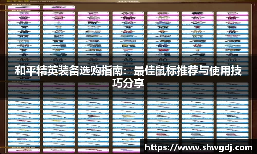 和平精英装备选购指南：最佳鼠标推荐与使用技巧分享