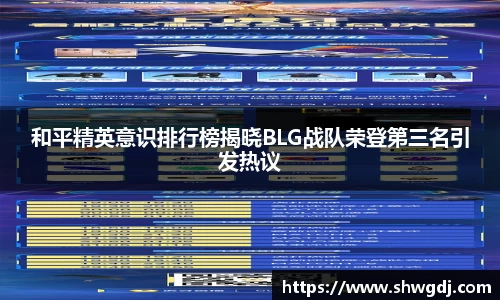 和平精英意识排行榜揭晓BLG战队荣登第三名引发热议