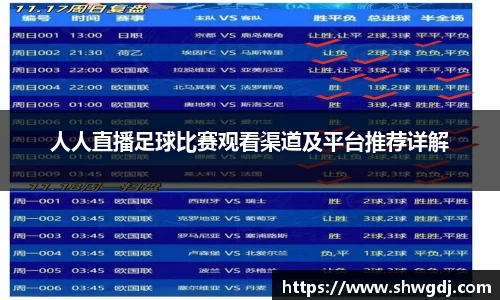 人人直播足球比赛观看渠道及平台推荐详解