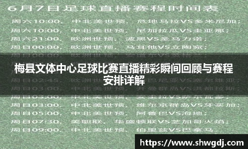 梅县文体中心足球比赛直播精彩瞬间回顾与赛程安排详解