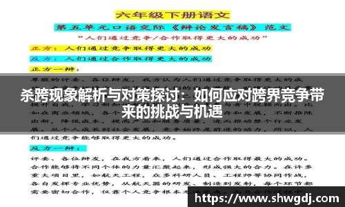 杀跨现象解析与对策探讨：如何应对跨界竞争带来的挑战与机遇